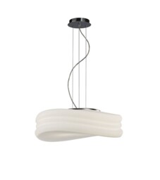 Mediterraneo Ceiling Pendant 3 Light E27 Large, Polished Chrome, Frosted White Glass - thumbnail 1
