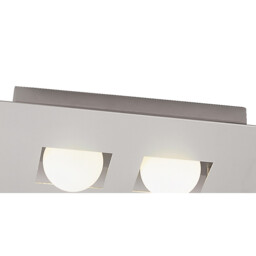 Cocoon Rectangular Flush Ceiling 2 Light G9, Silver/Frosted White Glass - thumbnail 3