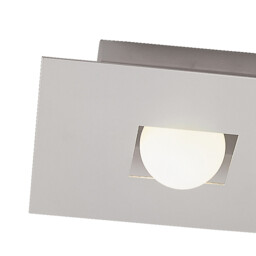 Cocoon Rectangular Flush Ceiling 2 Light G9, Silver/Frosted White Glass - thumbnail 5