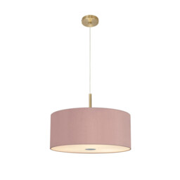 Baymont Antique Brass 5 Light E27 Single Pendant With 60cm x 22cm Dual Faux Silk Shade, Taupe/Halo Gold - thumbnail 5