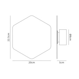 Altona Magnetic Base Wall Lamp, 12W LED 3000K 498lm, 20cm Vertical Hexagonal, Coffee - thumbnail 2