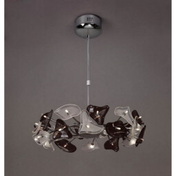Otto Pendant 24 Light G4 Ring, Polished Chrome/Black Glass, NOT LED/CFL Compatible - thumbnail 2