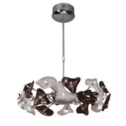 Otto Pendant 24 Light G4 Ring, Polished Chrome/Black Glass, NOT LED/CFL Compatible