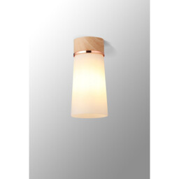 Freedom Ceiling Lamp E27, With Small Opal Cylindrical Cone Glass Teak, Opal, Matt Black - thumbnail 3