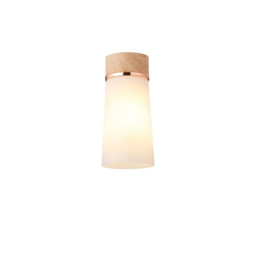 Freedom Ceiling Lamp E27, With Small Opal Cylindrical Cone Glass Teak, Opal, Matt Black - thumbnail 1