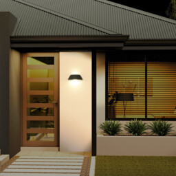Courbe LED Outdoor Up Down Wall Lamp Urban grey, Opal, Warm-White 3000K, IP65 - thumbnail 2