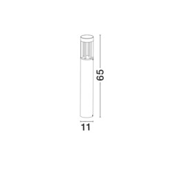 Devora Outdoor Bollard Dark Grey Aluminium, Glass LED 8W 195Lm 3000K IP54 - thumbnail 3