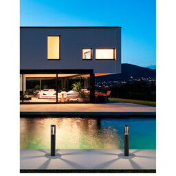 Devora Outdoor Bollard Dark Grey Aluminium, Glass LED 8W 195Lm 3000K IP54 - thumbnail 2