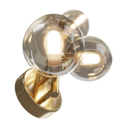 Maytoni Dallas Modern 3 Light Wall Lamp Gold, Cognac Shade, G9 - thumbnail 3