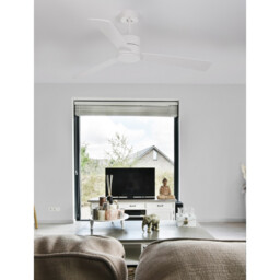 Axel Ceiling Fan White Aluminium, White, Oak Plywood - thumbnail 2