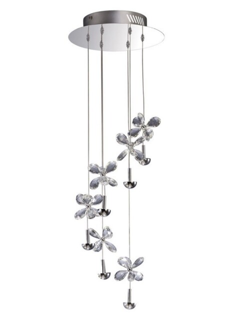 Aviva Ceiling Cluster Pendant 6 Light 4000K LED Polished Chrome, Crystal - image 1