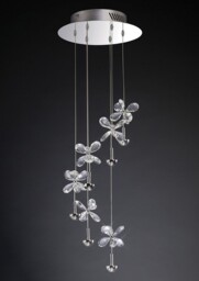 Aviva Ceiling Cluster Pendant 6 Light 4000K LED Polished Chrome, Crystal - thumbnail 2