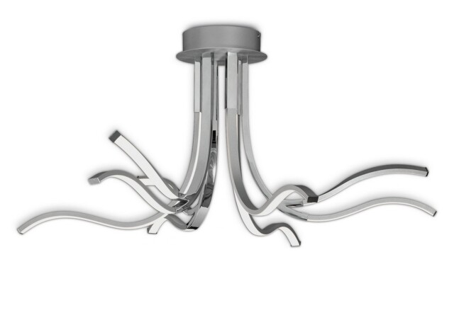 Corinto Semi Flush Ceiling Light 90cm, 60W LED, 3000K, 4800lm Dimmable, Silver Chrome - image 1