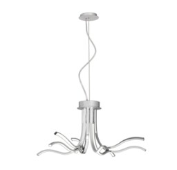 Corinto Semi Flush Ceiling Light 90cm, 60W LED, 3000K, 4800lm Dimmable, Silver Chrome - thumbnail 3
