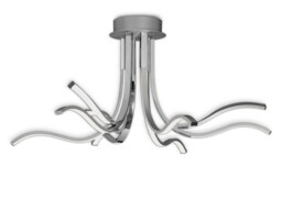 Corinto Semi Flush Ceiling Light 90cm, 60W LED, 3000K, 4800lm Dimmable, Silver Chrome - thumbnail 5