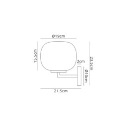 Cheektowaga Small Oval Ball Wall Lamp E27 Satin Gold Base With Frosted White Glass Globe - thumbnail 2