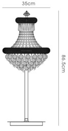 Alexandra Table Lamp 5 Light French Gold, Crystal - thumbnail 3