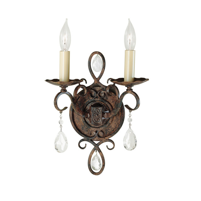 Feiss Chateau 2 Light Wall Light Mocha Bronze - image 1