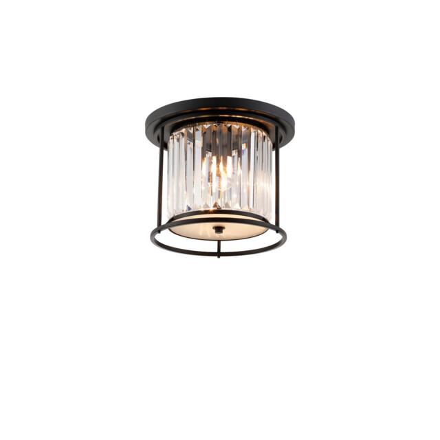 Guilford Ceiling Lamp, 3 Light E27, Satin Black, Clear - image 1
