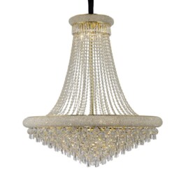 Alexandra Ceiling Pendant Chandelier 20 Light French Gold, Crystal