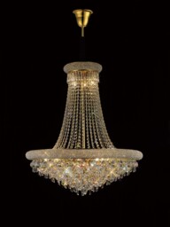 Alexandra Ceiling Pendant Chandelier 20 Light French Gold, Crystal - thumbnail 2