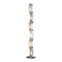 Duna E27 Floor Lamp 6 Light E27, Polished Chrome/White Acrylic, CFL Lamps INCLUDED