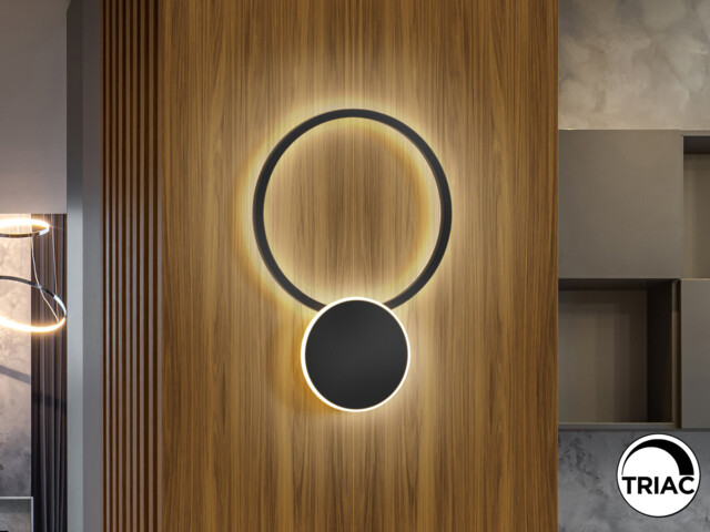 Omnio Integrated LED Wall Lamp Black 3000K - image 1