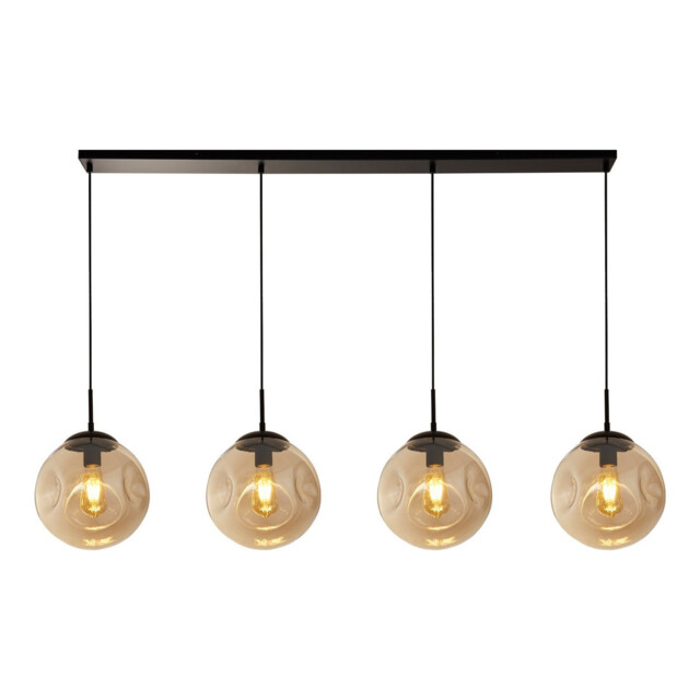 Punch 4 Light Bar Pendant, Black, Champagne Punched Glass - image 1