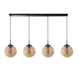 Punch 4 Light Bar Pendant, Black, Champagne Punched Glass - thumbnail 2