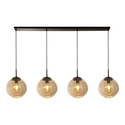Punch 4 Light Bar Pendant, Black, Champagne Punched Glass - thumbnail 1