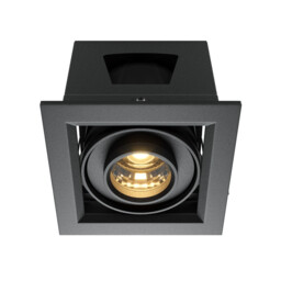 Metal Modern Recessed Downlight Black 3000K 650lm
