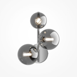 Maytoni Dallas Modern 3 Light Wall Lamp Chrome, Smoky Shade, G9