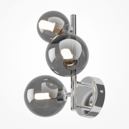 Maytoni Dallas Modern 3 Light Wall Lamp Chrome, Smoky Shade, G9 - thumbnail 3