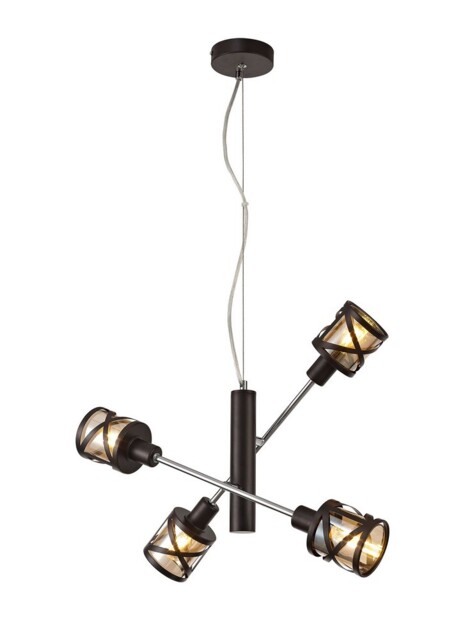 Burlington 4 Light Adjustable Ceiling Pendant E14, Oiled Bronze, Polished Chrome, Amber - image 1