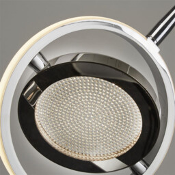 Gyroscope 3 Light LED Ring Bar Pendant Chrome, Crystal Sand 3000K - thumbnail 3