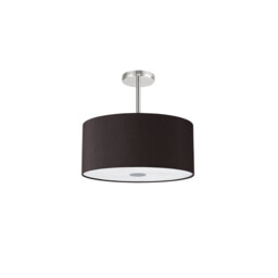 Baymont Polished Chrome 5 Light E27 Semi Flush With 40cm x 18cm Faux Silk Shade, Black/White Laminate - thumbnail 5