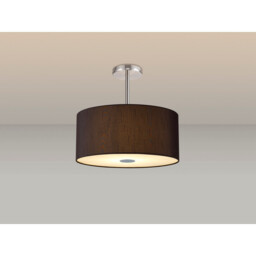 Baymont Polished Chrome 5 Light E27 Semi Flush With 40cm x 18cm Faux Silk Shade, Black/White Laminate - thumbnail 2