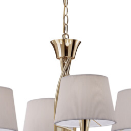 Mara Pendant 2 Tier 8 Light E14, French Gold With Ivory White Shades - thumbnail 5