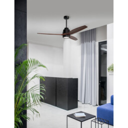 Sabal Ceiling Fan Steel Matt Black, Glass 3ABS Wood Blades - thumbnail 2