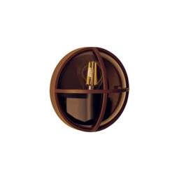 Orvel Round Outdoor Bulkheads Wall Lamp Dark Brown 1x E27 IP65