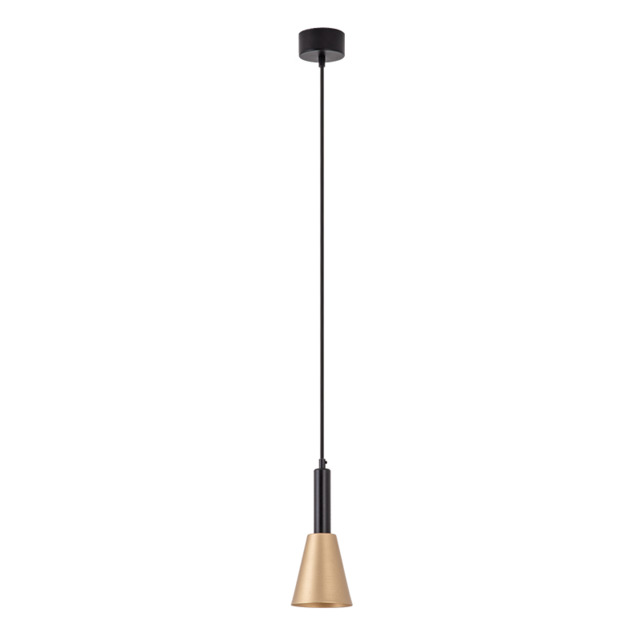 Lyrion 10.5cm Slim Pendant Ceiling Light Sandy Black - Painted Gold LED 3000K - image 1