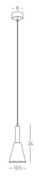 Lyrion 10.5cm Slim Pendant Ceiling Light Sandy Black - Painted Gold LED 3000K - thumbnail 3