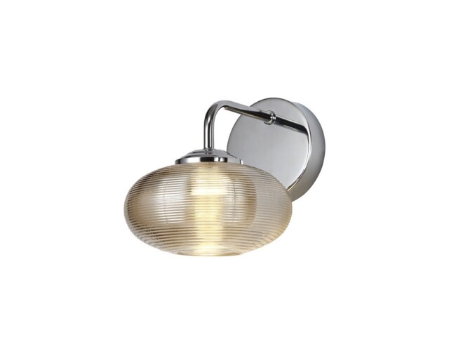 Busti Dome Wall Light Switched, 1 x 8W LED, 4000K, Champagne, Polished Chrome - image 1