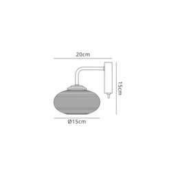 Busti Dome Wall Light Switched, 1 x 8W LED, 4000K, Champagne, Polished Chrome - thumbnail 2