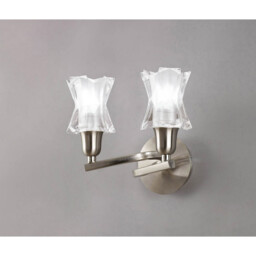 Alaska Wall Lamp Switched 2 Light L1/SGU10, Satin Nickel - thumbnail 2