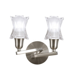 Alaska Wall Lamp Switched 2 Light L1/SGU10, Satin Nickel - thumbnail 1