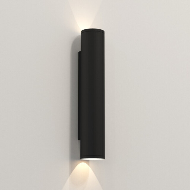 Ava 400 Outdoor 2 Light Wall Lamp Textured Black IP44, GU10 - image 1