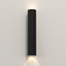 Ava 400 Outdoor 2 Light Wall Lamp Textured Black IP44, GU10 - thumbnail 2