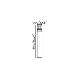 Plim Outdoor LED 3 Dark Grey Bollard 10W 3000K IP65 - thumbnail 2