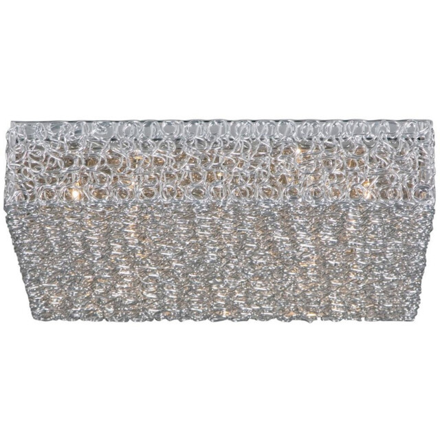 Wire Glass & Crystal Ceiling Light Aluminum